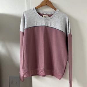 Madewell Superbrushed Colorblock Easygoing Sweatshirt Smoky Lilac Extra Small